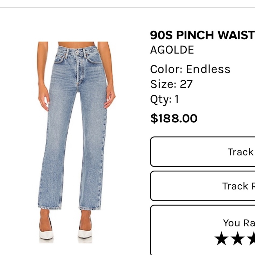 Agolde 90s Pinch Waist High-Rise Jeans in Light Blue (Endless)
